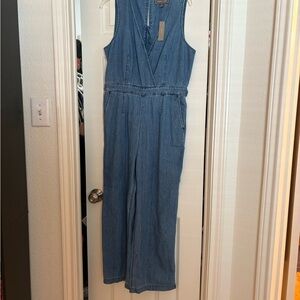 J. Crew Light Blue Denim Sleeveless Jumpsuit